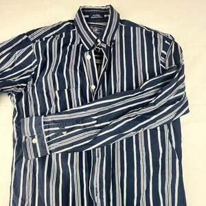 Burberrys of London Men’s Small Blue Long Sleeve Striped Dress Shirt Button Down